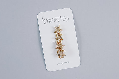 Alligator Hair Clip | Gold Stars