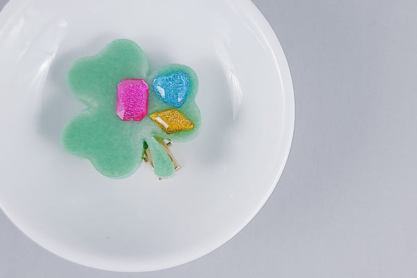 Resin Hair Clip | Jeweled Shamrock