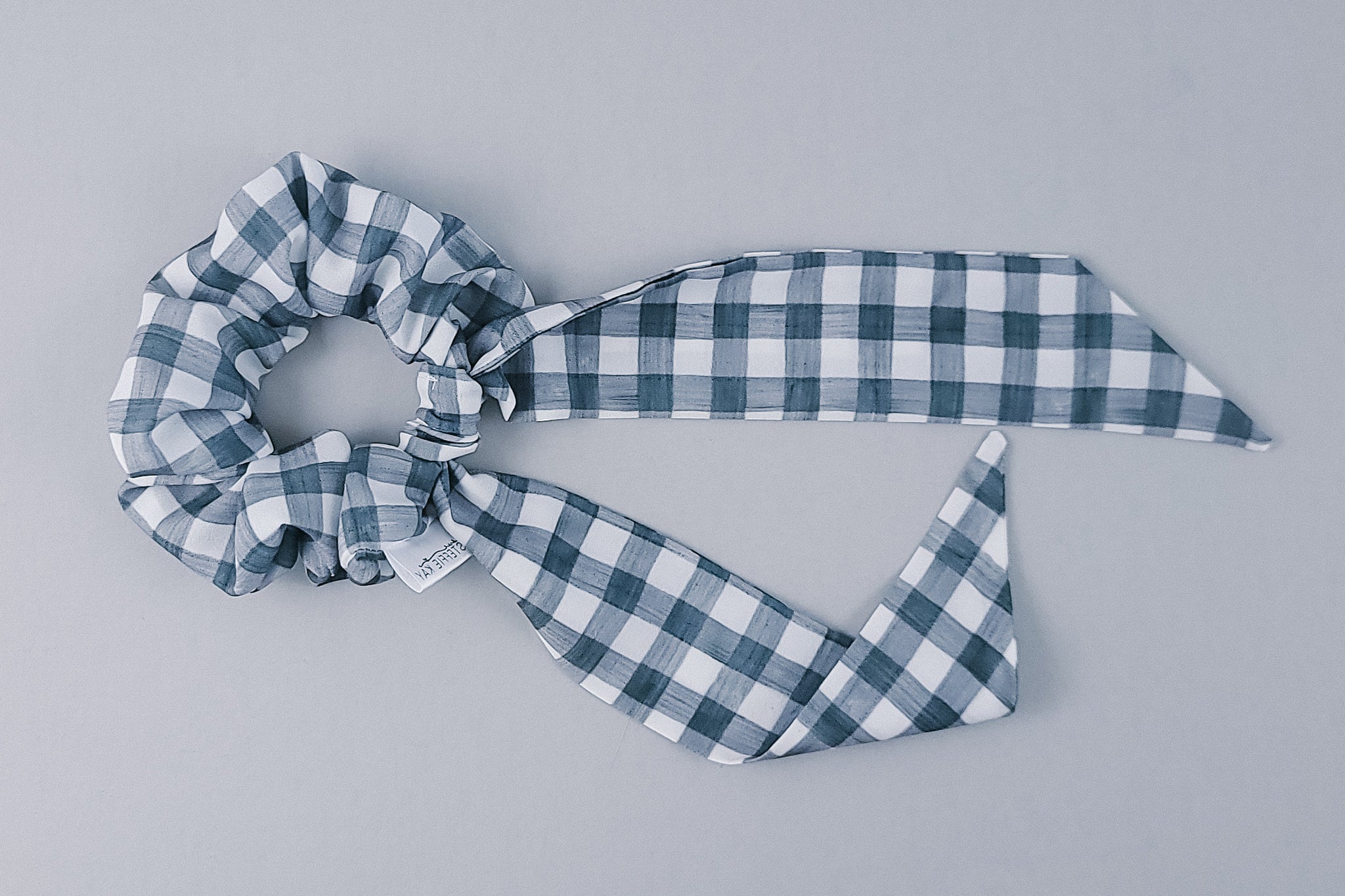 Tie Scrunchie | Charcoal Gingham