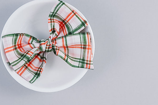 Pinwheel Bow | Christmas Plaid