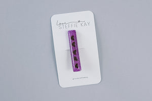 Resin Bar Hair Clip | Purple Bats