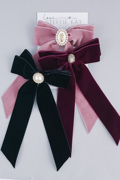 French Barrette | Coquette Velvet Bow | 3 Options