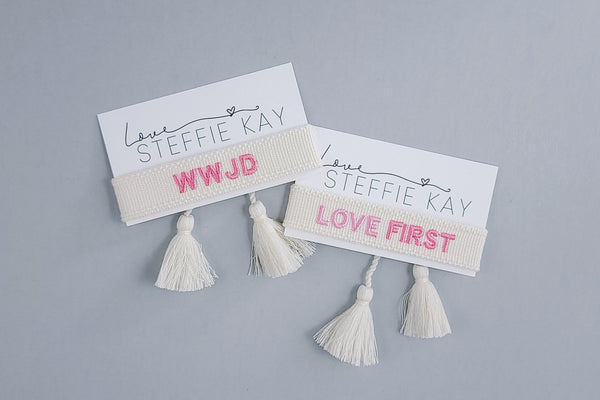 Embroidered Tassel Bracelet | LOVE FIRST