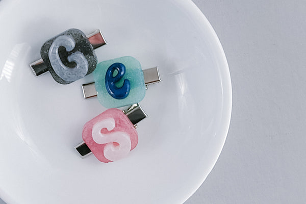 Custom Letter Hair Clip | Resin