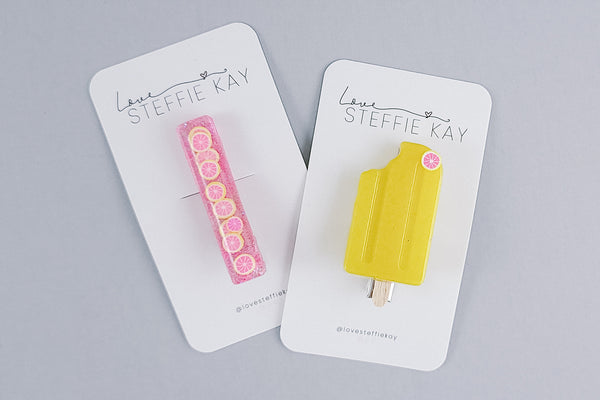 Resin Hair Clip | Grapefruit Popsicles