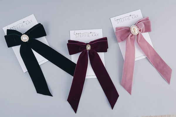 French Barrette | Coquette Velvet Bow | 3 Options