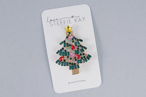 Gemstone Hair Clip | Christmas Tree