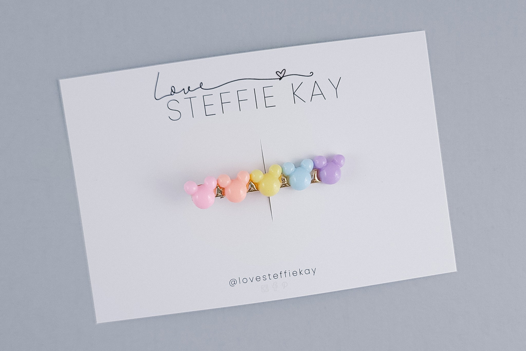 Acrylic Hair Clip | Pastel Mouse Heads