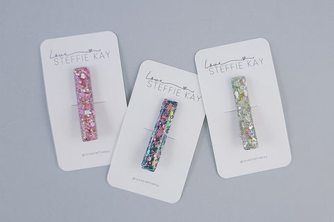 Glitter Resin Bar Hair Clip | 3 Options