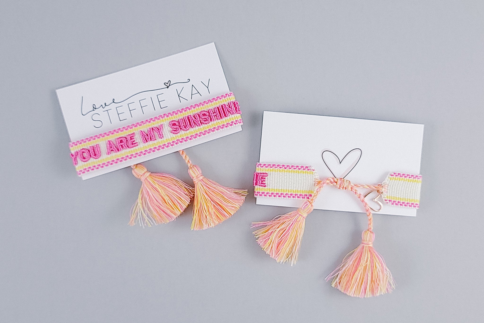 Embroidered Tassel Bracelet | You Are My Sunshine