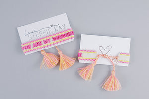 Embroidered Tassel Bracelet | You Are My Sunshine