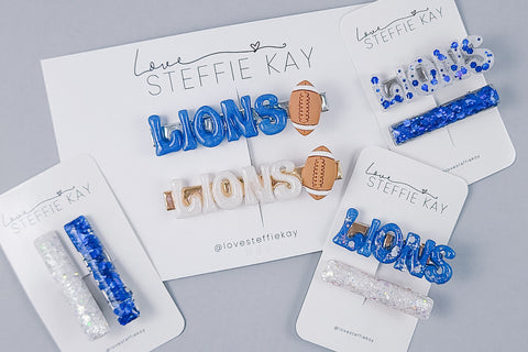 Resin Hair Clips | LIONS Football