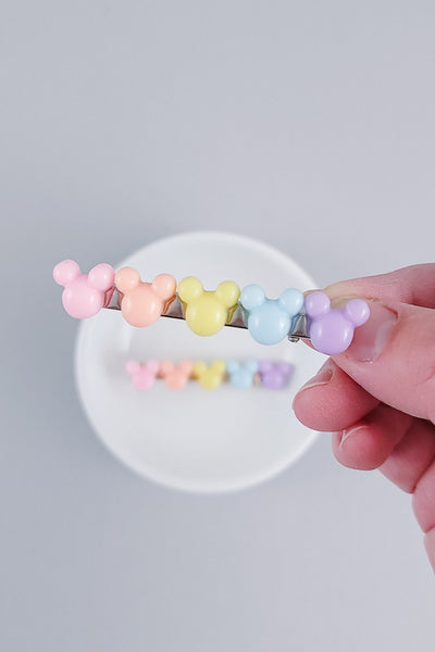 Acrylic Hair Clip | Pastel Mouse Heads