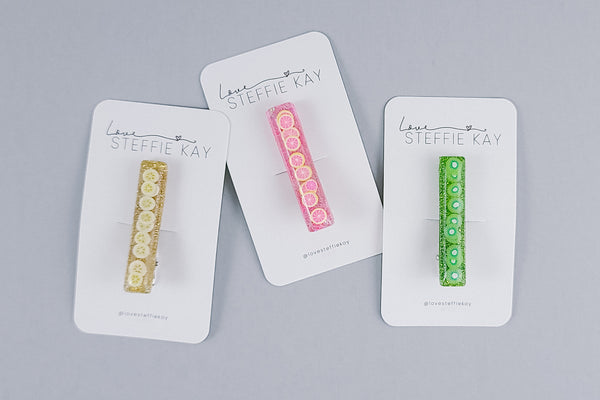 Resin Bar Hair Clip |  Fruit | 9 Options