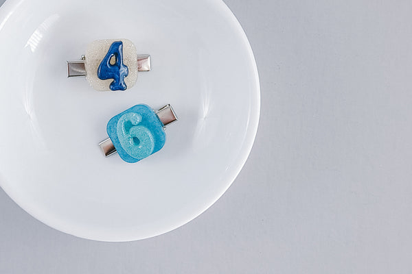 Custom Number Hair Clip | Resin