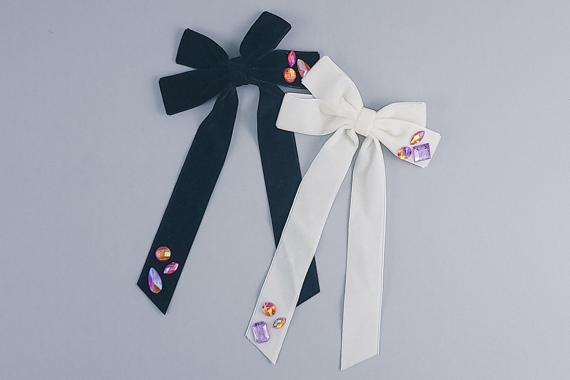 Long Velvet Bow | Bejeweled | 2 Options