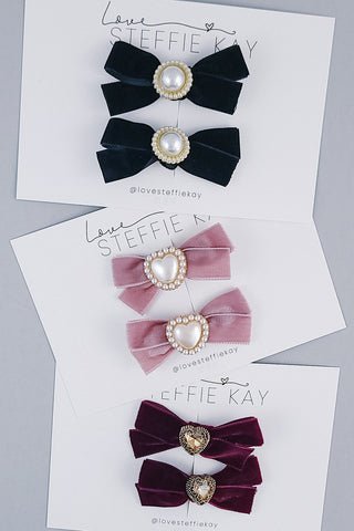 Embellished Velvet Pigtail Bows | 3 Options