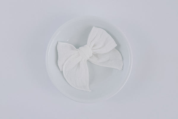 Gauze Petal Bow | Crisp White