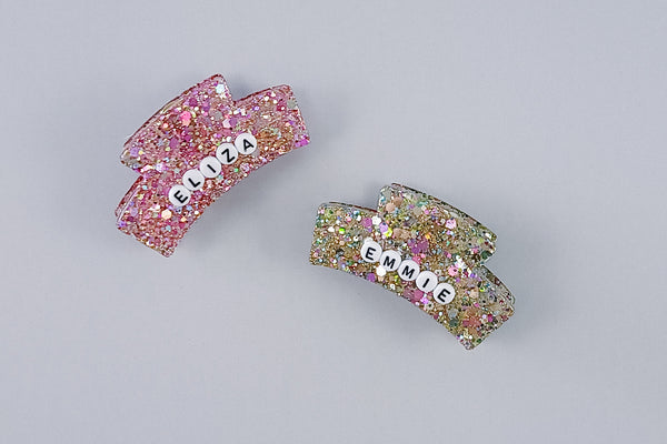 Small Glitter Personalized Claw Clip