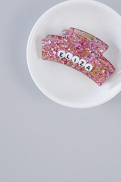 Small Glitter Personalized Claw Clip