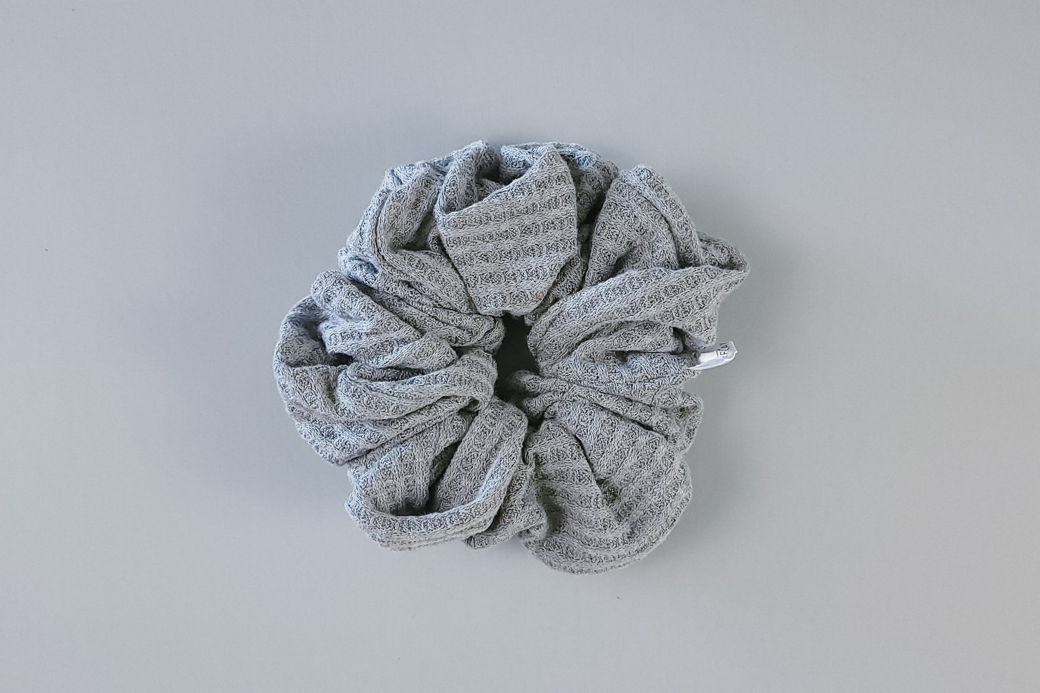 Oversized Knit Scrunchie | Grey Waffle