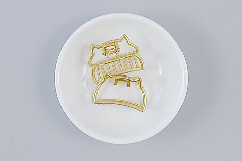 Claw Clip | Gold Kitty Head