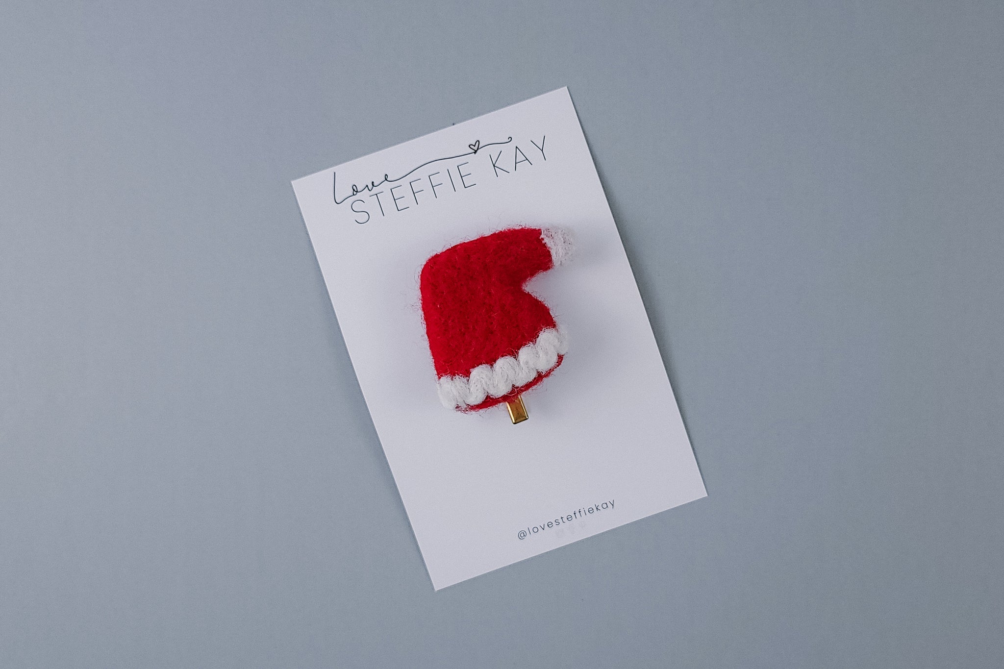 Felt Hair Clip | Santa Hat