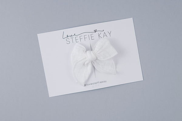 Gauze Petal Bow | Crisp White