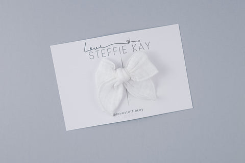 Gauze Petal Bow | Crisp White