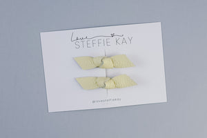 Knotted Pigtail Bows | Lemon Cream Leather