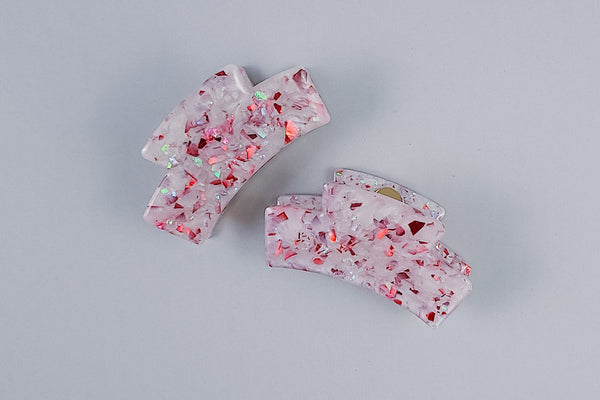 Small Resin Claw Clip | Peppermint Bark