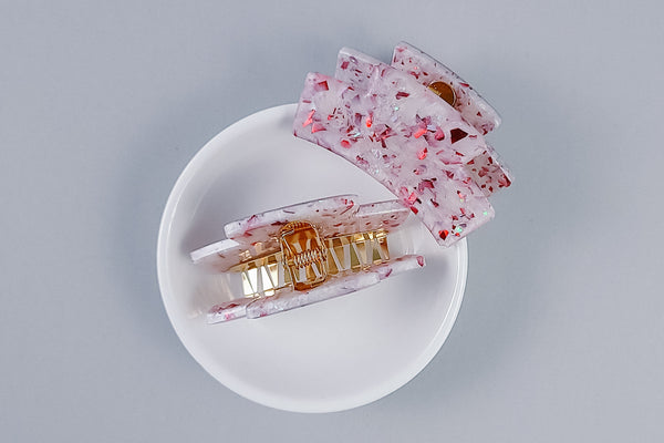 Small Resin Claw Clip | Peppermint Bark