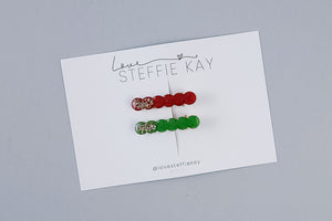 2-Pack Scalloped Resin Clips | Red + Green