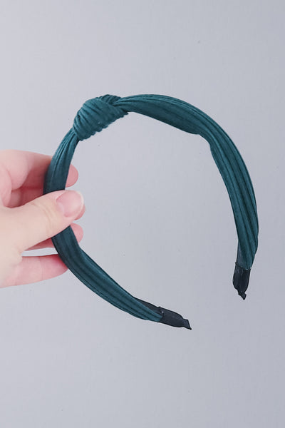 Knotted Headband | Emerald Ribbed Knit