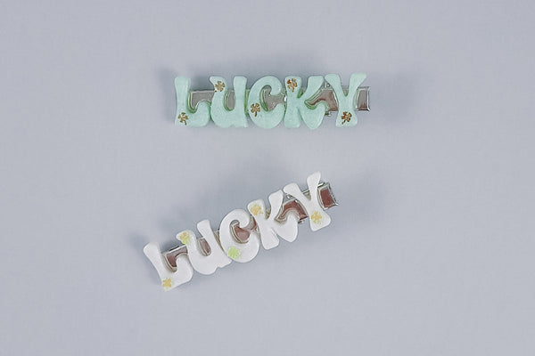 Resin Letter Hair Clip | Lucky