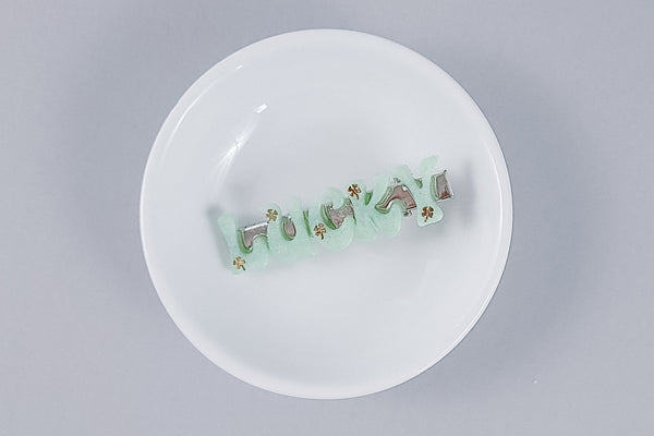 Resin Letter Hair Clip | Lucky