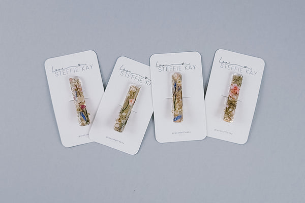 Resin Bar Clip | Dried Flowers